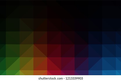 Dark Multicolor vector polygonal template. Creative illustration in halftone style with triangles. Polygonal design for your web site.