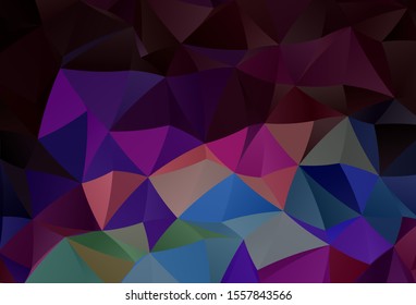 Dark Multicolor vector polygonal template. Glitter abstract illustration with an elegant triangles. Template for cell phone's backgrounds.