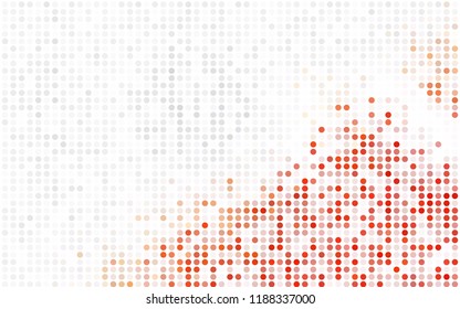 Dark Multicolor vector red banner with set of circles, dots. Donuts Background. Creative Design Template. Technological halftone illustration.