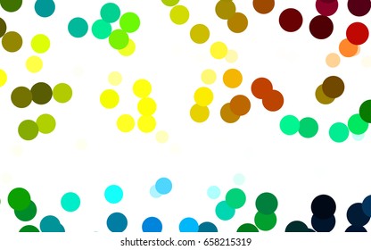 Dark Multicolor vector red banner with set of circles, dots. Donuts Background. Creative Design Template. Technological halftone illustration.