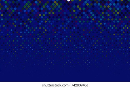 Dark Multicolor vector red banner with set of circles, dots. Donuts Background. Creative Design Template. Technological halftone illustration.
