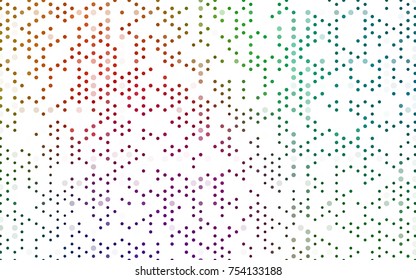 Dark Multicolor vector red banner with set of circles, dots. Donuts Background. Creative Design Template. Technological halftone illustration.