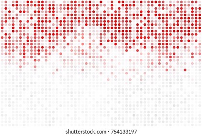 Dark Multicolor vector red banner with set of circles, dots. Donuts Background. Creative Design Template. Technological halftone illustration.