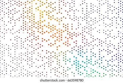 Dark Multicolor vector red pattern of geometric circles, shapes. Colorful mosaic banner. Geometric background with colored disks.