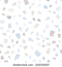 Dark Multicolor vector seamless abstract background with leaves, branches. Illustration with doodles on abstract template. Pattern for design of window blinds, curtains.