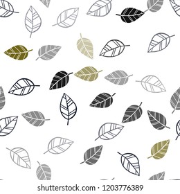 Dark Multicolor vector seamless abstract background with leaves. An elegant bright illustration with leaves in Natural style. Pattern for design of fabric, wallpapers.