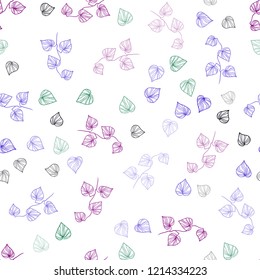 Dark Multicolor vector seamless abstract design with leaves. Creative illustration in blurred style with leaves. Pattern for design of window blinds, curtains.