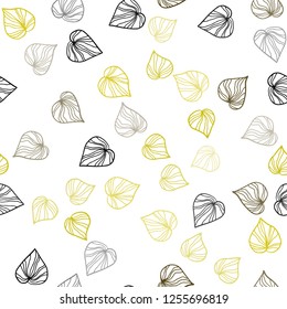 Dark Multicolor vector seamless abstract pattern with leaves. Shining colored illustration with leaves in doodle style. Pattern for trendy fabric, wallpapers.