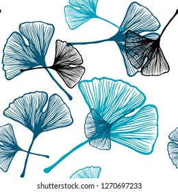 Dark Multicolor vector seamless abstract pattern with leaves. Sketchy doodles with leaves on blurred background. Design for wallpaper, fabric makers.