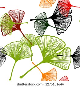 Dark Multicolor vector seamless abstract backdrop with leaves. Glitter abstract illustration with doodles and leaves. Pattern for design of fabric, wallpapers.