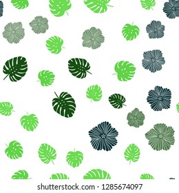 Dark Multicolor vector seamless abstract design with flowers, leaves. Brand new colored illustration with leaves and flowers. Pattern for trendy fabric, wallpapers.