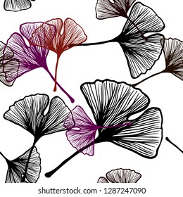 Dark Multicolor vector seamless abstract backdrop with leaves. Doodle illustration of leaves in Origami style with gradient. Pattern for design of fabric, wallpapers.