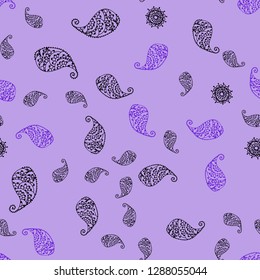 Dark Multicolor vector seamless abstract design with leaves and flowers. Leaves and flowers with gradient on white background. Doodle design can be used for your web site.