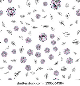 Dark Multicolor vector seamless abstract design with leaves, flowers. Creative illustration in blurred style with leaves, flowers. Pattern for trendy fabric, wallpapers.