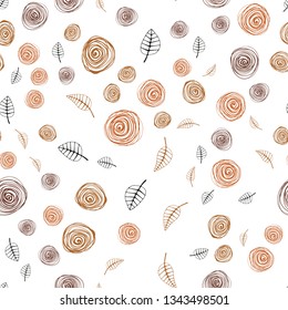 Dark Multicolor vector seamless abstract pattern with leaves and flowers. Modern abstract illustration with leaves and flowers. Texture for window blinds, curtains.