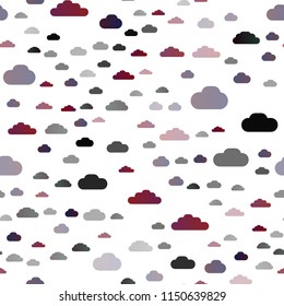 Dark Multicolor vector seamless backdrop with cumulus. Illustration in abstract style with colorful clouds. Trendy design for wallpaper, fabric makers.