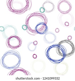 Dark Multicolor vector seamless backdrop with dots. Abstract illustration with colored bubbles in nature style. Design for wallpaper, fabric makers.