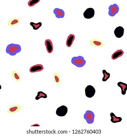 Dark Multicolor vector seamless backdrop with dots. Illustration with set of shining colorful abstract circles. Template for business cards, websites.