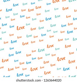 Dark Multicolor vector seamless backdrop with phrase LOVE YOU. Colorful illustration with quote LOVE YOU in celebration style. Design for wallpaper, fabric makers.
