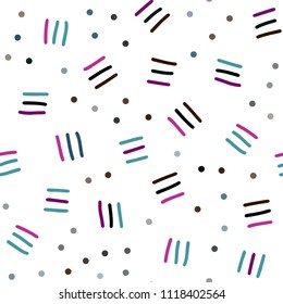 Dark Multicolor vector seamless background with lines, ovals. Trendy seamless illustration with abstract lines. Pattern for trendy fabric, wallpapers.