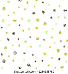 Dark Multicolor vector seamless background with xmas snowflakes. Shining colorful illustration with snow on abstract template. Design for textile, fabric, wallpapers.