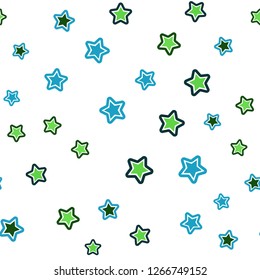 Dark Multicolor vector seamless background with colored stars. Decorative shining illustration with stars on abstract template. Template for business cards, websites.
