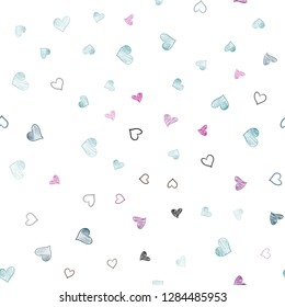 Dark Multicolor vector seamless background with hearts. Illustration with hearts in love concept for valentine's day. Template for Valentine's greeting postcards.