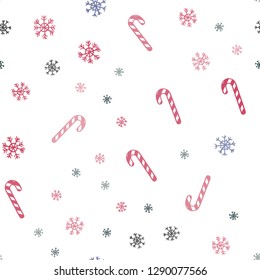 Dark Multicolor vector seamless background with tasty xmas sweets.