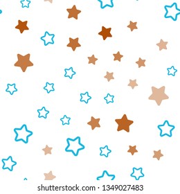 Dark Multicolor vector seamless background with colored stars. Stars on blurred abstract background with gradient. Pattern for design of fabric, wallpapers.