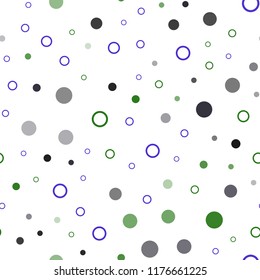 Dark Multicolor vector seamless cover with spots. Glitter abstract illustration with blurred drops of rain. Design for textile, fabric, wallpapers.
