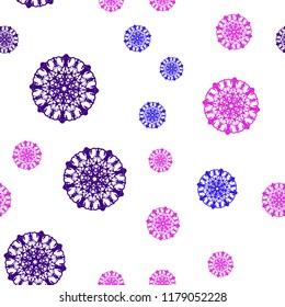 Dark Multicolor vector seamless cover with beautiful snowflakes. Glitter abstract illustration with crystals of ice. Template for business cards, websites.