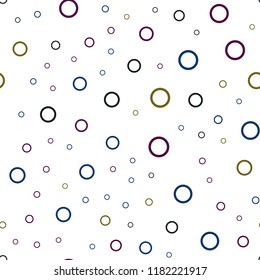 Dark Multicolor vector seamless cover with spots. Blurred bubbles on abstract background with colorful gradient. New design for ad, poster, banner of your website.
