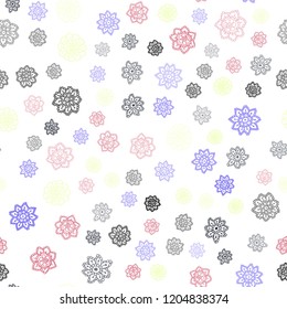 Dark Multicolor vector seamless cover with beautiful snowflakes. Blurred decorative design in xmas style with snow. Pattern for design of fabric, wallpapers.
