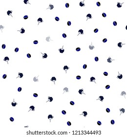 Dark Multicolor vector seamless cover with set of coffee beans. Gradient illustration with coffee beans, tea cups. Pattern for menu of cafes and restaurants.