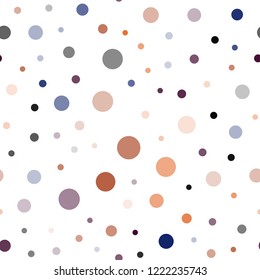 Dark Multicolor vector seamless cover with spots. Abstract illustration with colored bubbles in nature style. Template for business cards, websites.