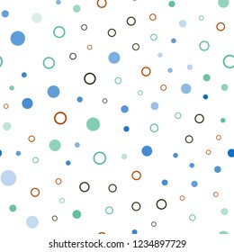 Dark Multicolor vector seamless cover with spots. Glitter abstract illustration with blurred drops of rain. Design for textile, fabric, wallpapers.