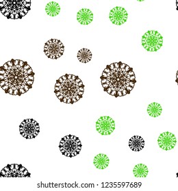 Dark Multicolor vector seamless cover with beautiful snowflakes. Glitter abstract illustration with crystals of ice. Trendy design for wallpaper, fabric makers.