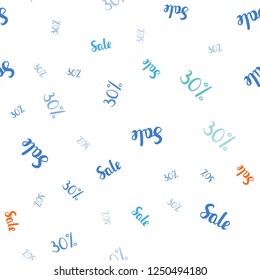 Dark Multicolor vector seamless cover with symbols of 30 % sales. Shining colorful illustration with isolated selling prices. Design for business ads, commercials.