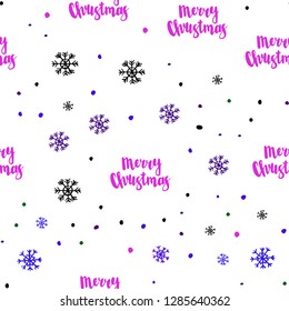 Dark Multicolor vector seamless cover with beautiful snowflakes. Modern geometrical abstract illustration with snowflakes. Design for textile, fabric, wallpapers.