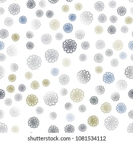 Dark Multicolor vector seamless doodle bright background. Doodle illustration of flowers in Origami style with gradient. Pattern for wallpapers and coloring books.