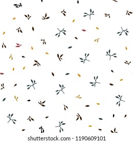 Dark Multicolor vector seamless doodle layout with leaves. Glitter abstract illustration with doodles and leaves. Template for business cards, websites.