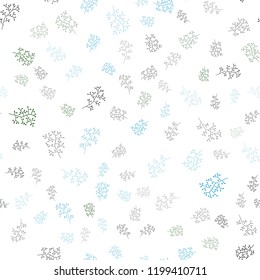Dark Multicolor vector seamless doodle layout with leaves, branches. Modern abstract illustration with leaves and branches. Design for textile, fabric, wallpapers.