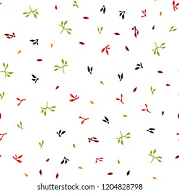 Dark Multicolor vector seamless doodle layout with leaves. A vague abstract illustration with leaves in doodles style. Design for textile, fabric, wallpapers.