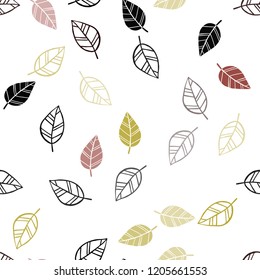 Dark Multicolor vector seamless doodle layout with leaves. Creative illustration in blurred style with leaves. Template for business cards, websites.
