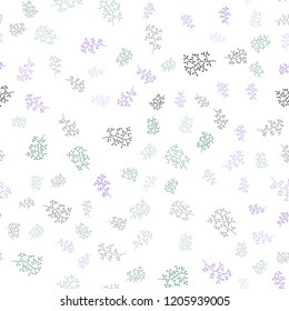 Dark Multicolor vector seamless doodle pattern with leaves, branches. Shining colored illustration with leaves and branches. Trendy design for wallpaper, fabric makers.