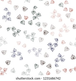 Dark Multicolor vector seamless doodle template with leaves. Brand new colored illustration in blurry style with leaves. Template for business cards, websites.