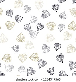 Dark Multicolor vector seamless doodle background with leaves. Blurred decorative design in Indian style with leaves. Template for business cards, websites.