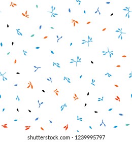 Dark Multicolor vector seamless doodle pattern with leaves. Decorative illustration with doodles on abstract template. Pattern for design of fabric, wallpapers.