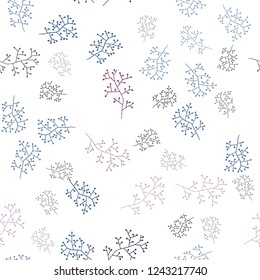 Dark Multicolor vector seamless doodle background with branches. Colorful abstract illustration with leaves in doodle style. Pattern for design of fabric, wallpapers.