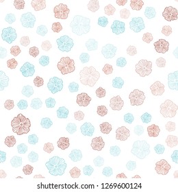 Dark Multicolor vector seamless doodle layout with flowers. An elegant bright illustration with flowers. Design for textile, fabric, wallpapers.